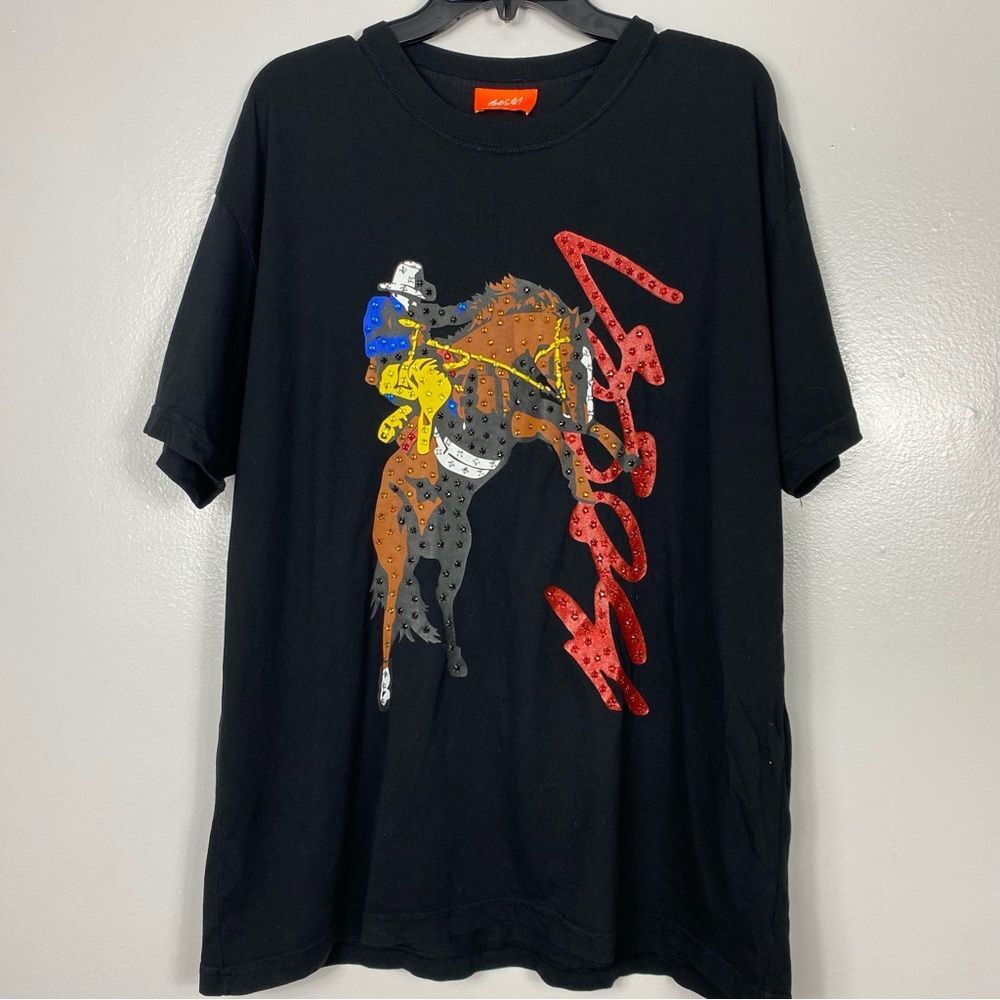 Bossi Rhinestone Cowboy Swarovski Crystal rhinestone tee sz M